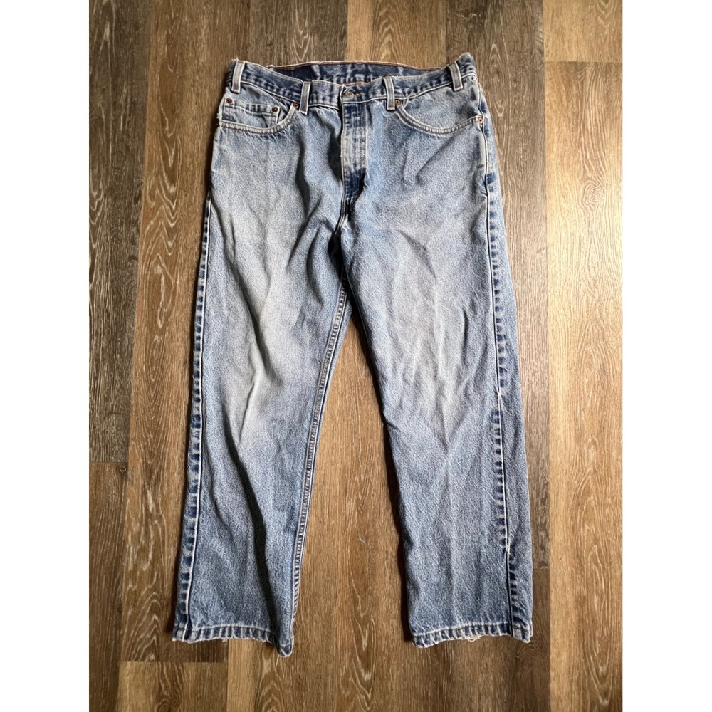Levis 505 Jeans Mens 36x30 Blue Light Wash Straight Leg Denim Pants